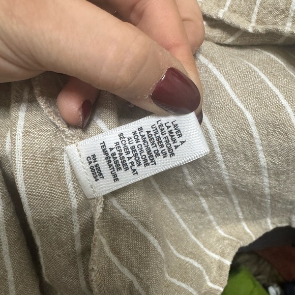 Saks Fifth Avenue Beige Striped Midi Dress - Picture 4 of 6